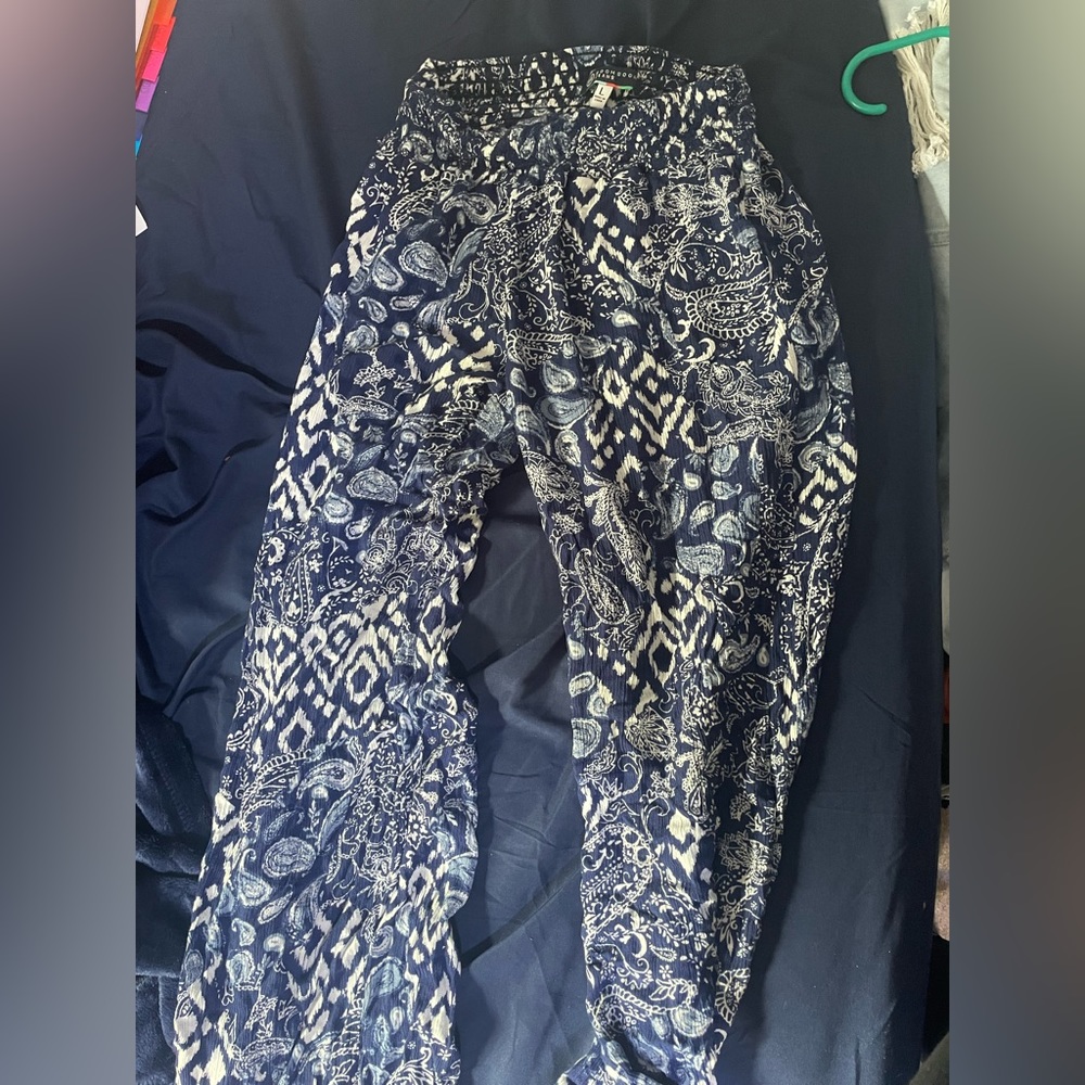 Blue and White Pants